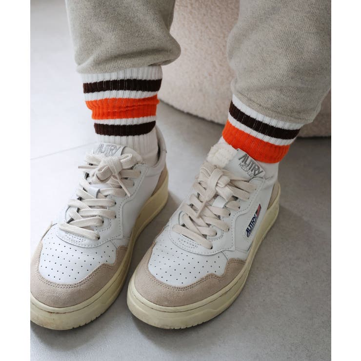 オレンジ系 | ライン入り 底パイル リブ | andme