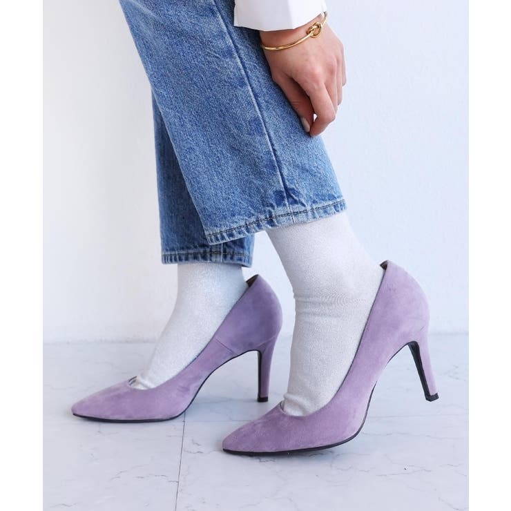 シルバー | ラメ クルー ソックス | andme