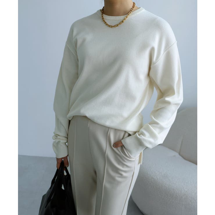 オフホワイト | 無地 ボーダー 総針 | andme