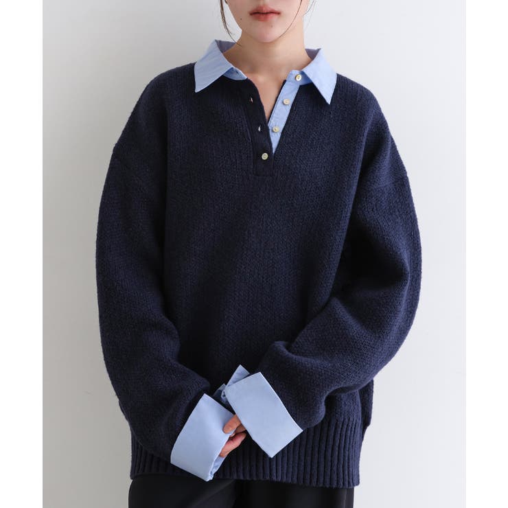 ネイビー×サックス | evernavy エバーネイビー 襟付き | andme