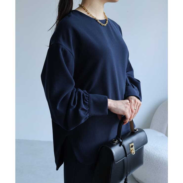 ネイビー | ダブルクロス ブラウス レディース | andme