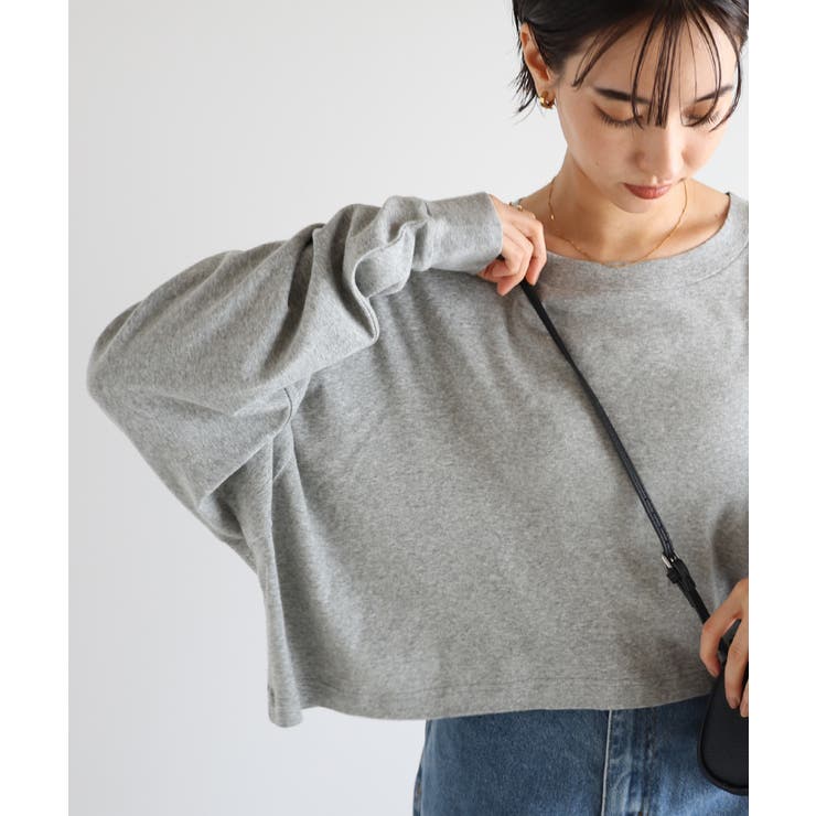 杢グレー | evernavy エバーネイビー ショート丈ソフトフライス長袖Tシャツ | andme