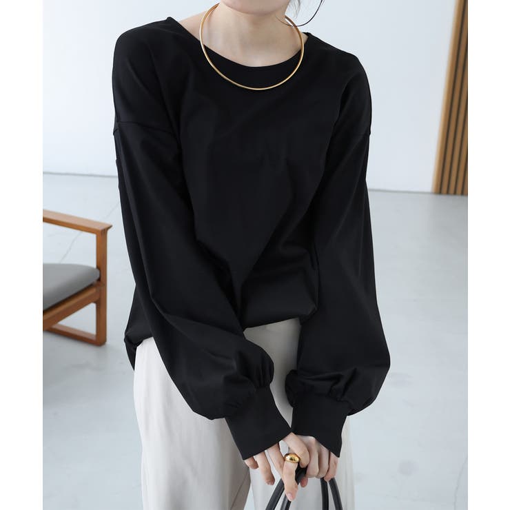 ブラック | シルケット ボリュームスリーブ プルオーバー | andme