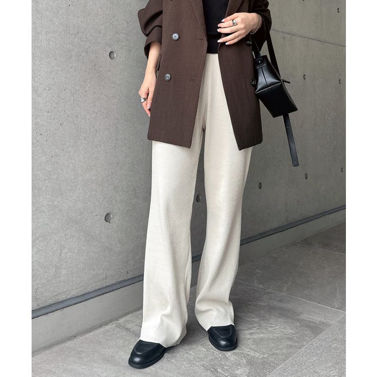 エクリュ | セルフカット リブ セミフレアパンツ | andme