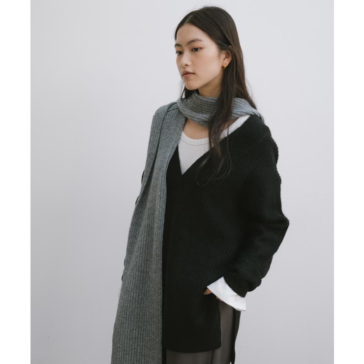 Vネック 片畦ニット トップス[品番：AZ000004159]｜andme（アンドミー