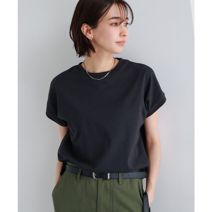 ブラック | 汗染み防止 フレンチスリーブ Tシャツ | andme