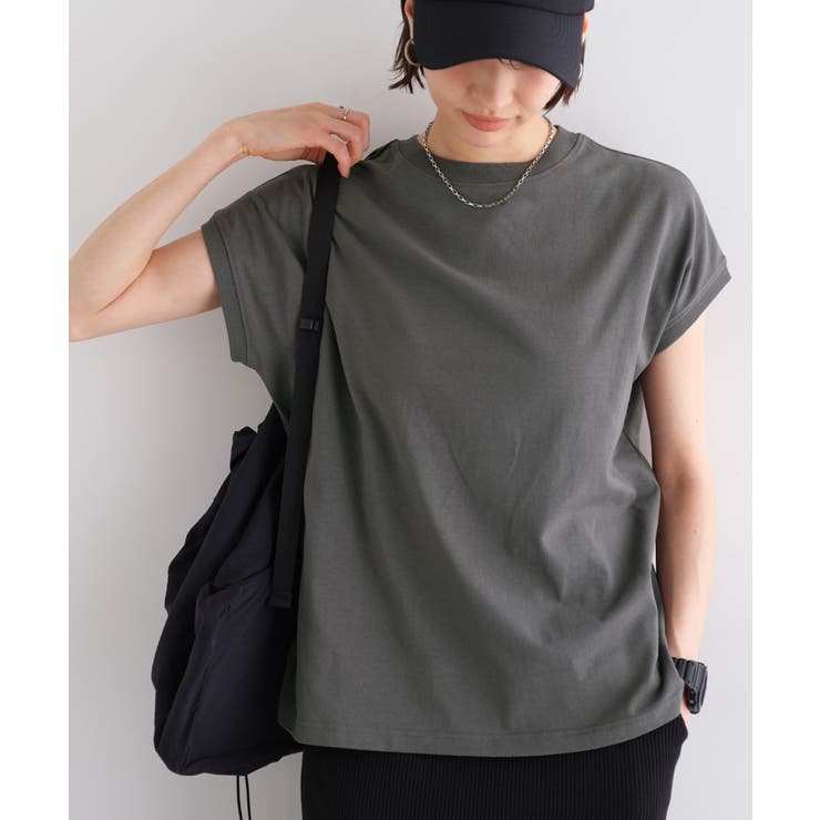 チャコールグレー | 汗染み防止 フレンチスリーブ Tシャツ | andme