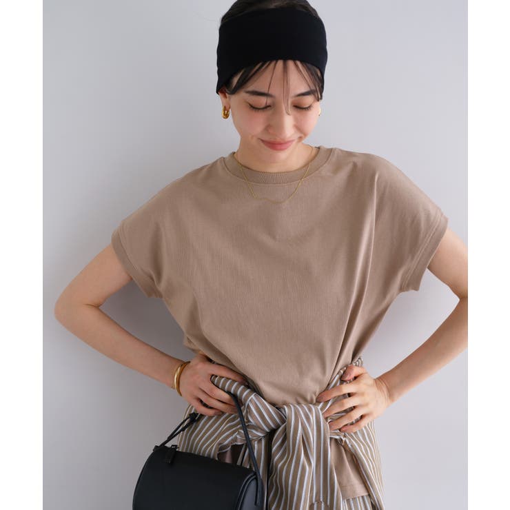 グレージュ | 汗染み防止 フレンチスリーブ Tシャツ | andme