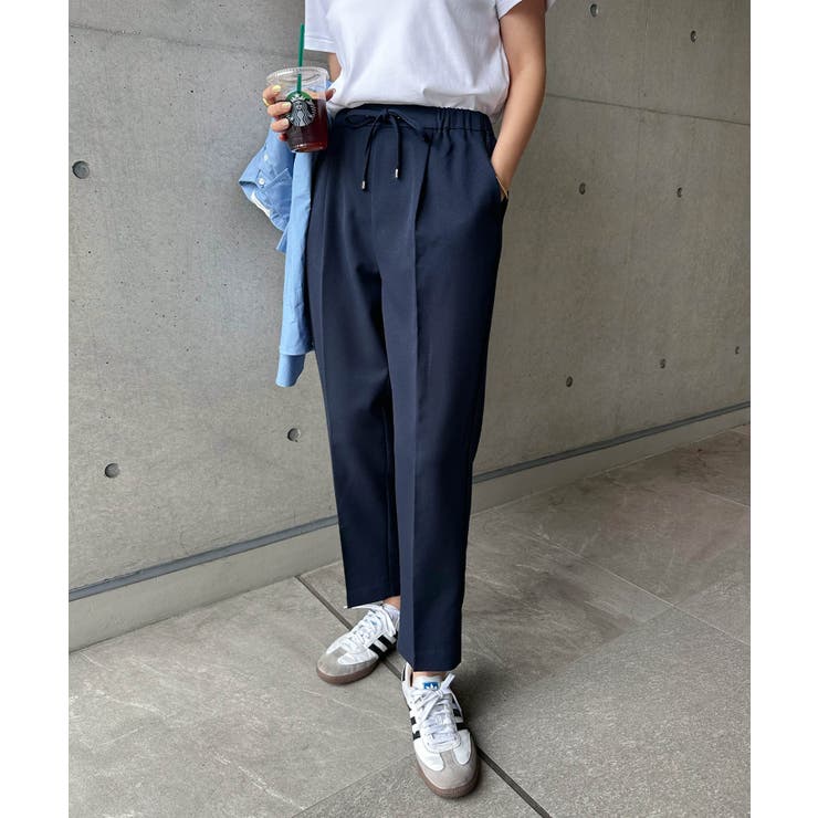 ドローストリング ウエストゴム テーパードパンツ[品番