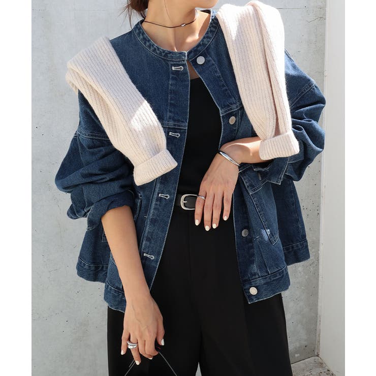 デニムノーカラーコート／SETTO デニムノーカラーコート／SETTO デニムノーカラーコート／SETTO