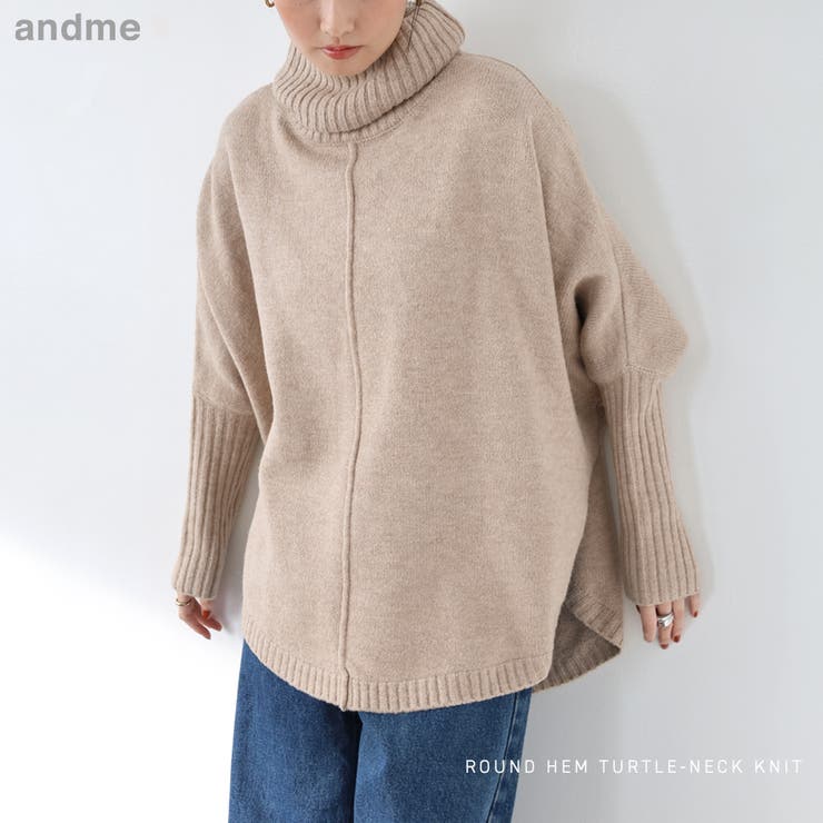天竺編み 長袖 ラウンドヘム[品番：AZ000003848]｜andme（アンドミー