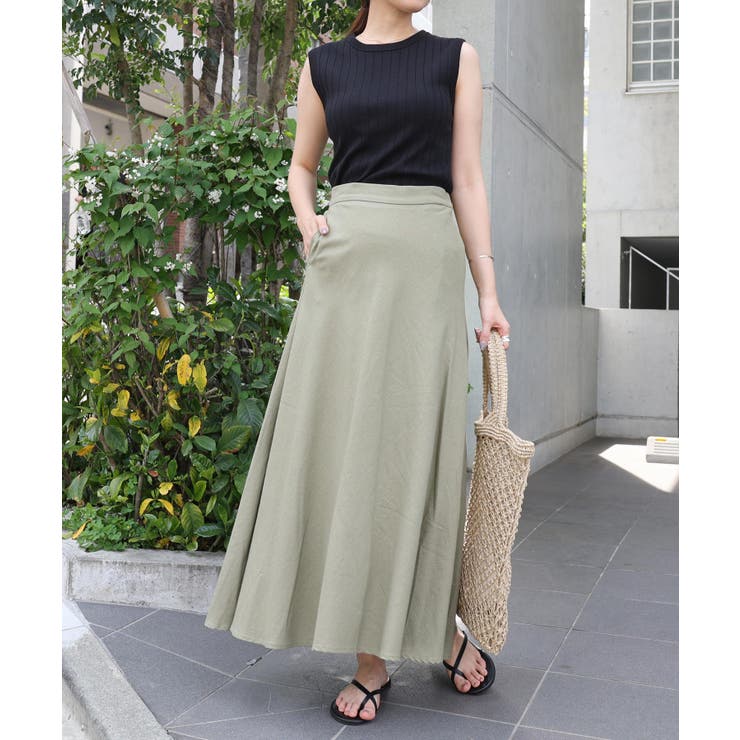 リネンブレンド マーメイド スカート[品番：AZ000003690]｜andme  
