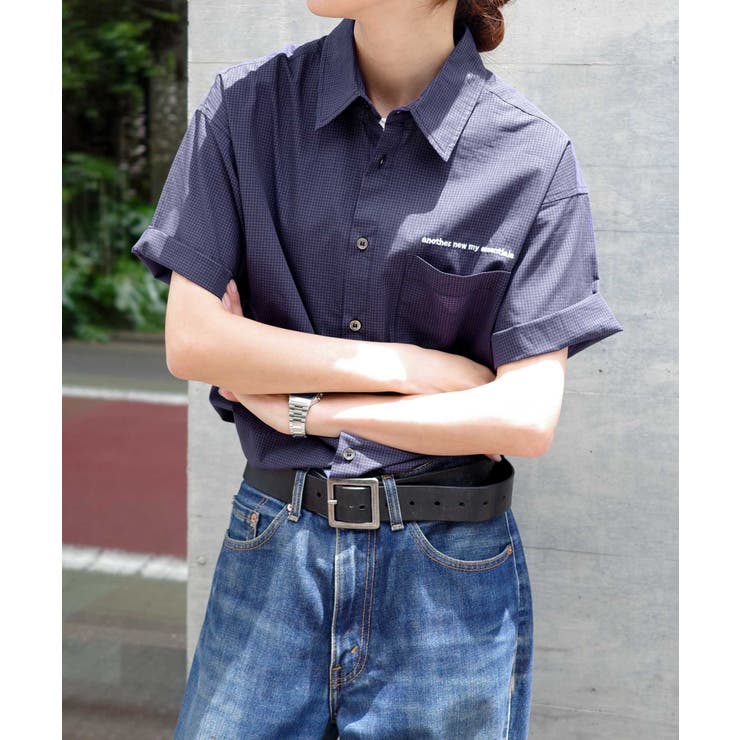 ネイビー×ライトブラウン | ANME ロゴ 刺繍入り | andme