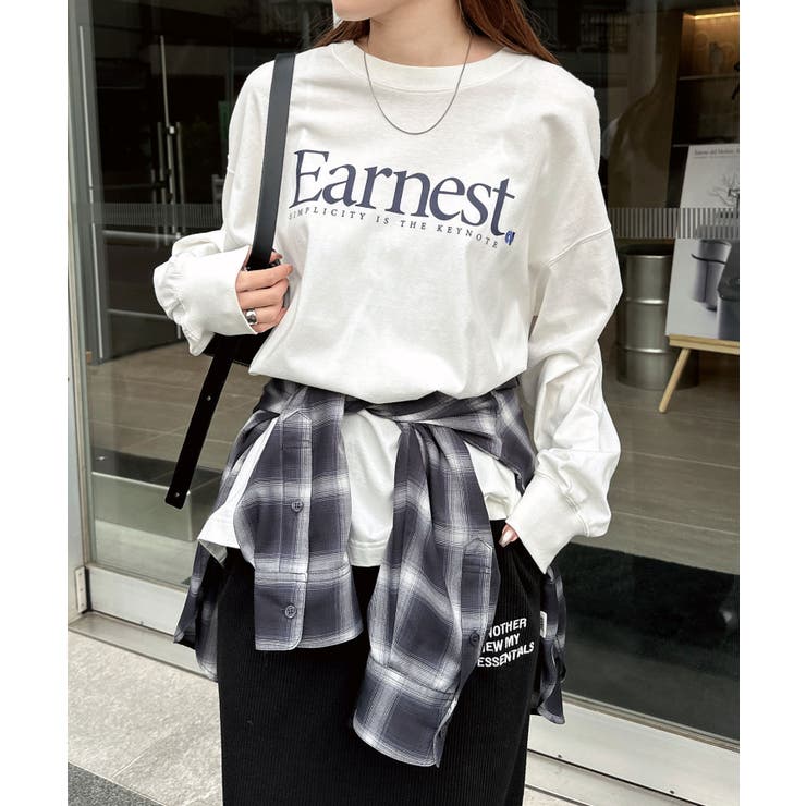 オフホワイト | Earnest ロゴ プリント | andme