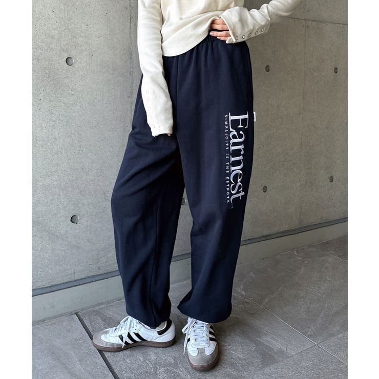 ネイビー | Earnest エンブロイダリー 裏毛 | andme