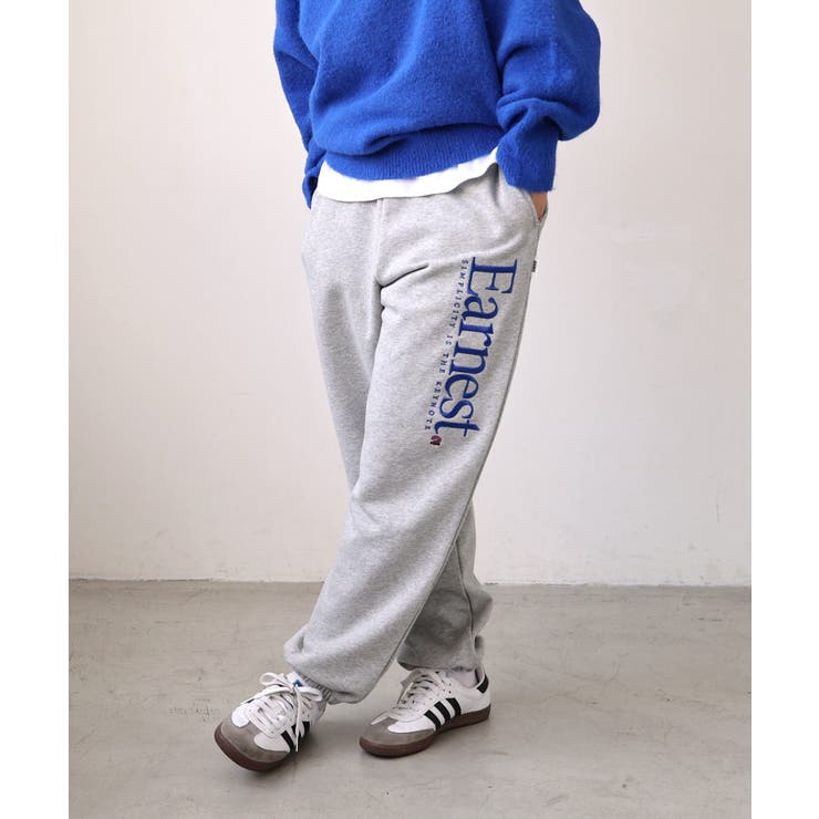 グレー杢 | Earnest エンブロイダリー 裏毛 | andme