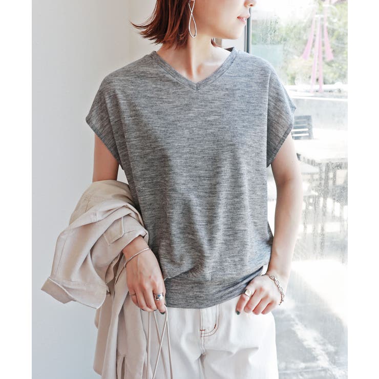 フレンチスリーブ Vネック ニットカットソー 品番 Az And Me アンドミー のレディースファッション通販 Shoplist ショップリスト
