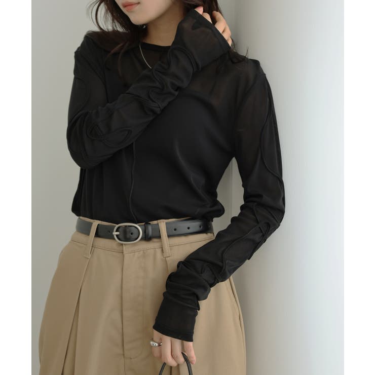 ブラック | ニュアンス ウェーブ 刺繍 | andme