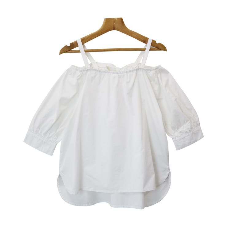 kiyknows オフショルダー ホワイトブラウス ONESIZE 新品 オフショルダー 背中りぼん ブラウス[品番：AZ000002311]｜andme
