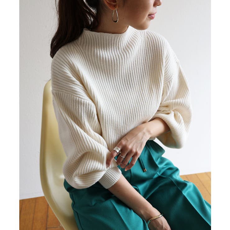 ボトルネック ボリューム袖 リブニットトップス 品番 Az And Me アンドミー のレディース ファッション通販 Shoplist ショップリスト