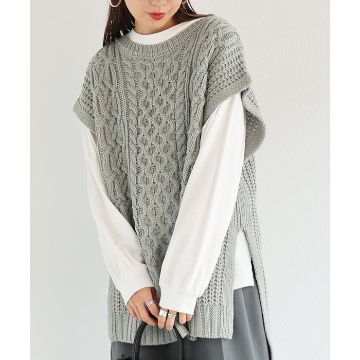 ミントグリーン | ケーブル編み アクリル バルキー | andme