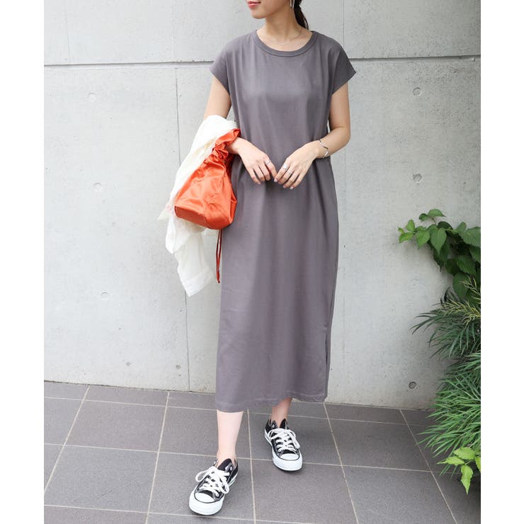 チャコールグレー | USAコットン 汗染み防止 Tシャツワンピース | andme