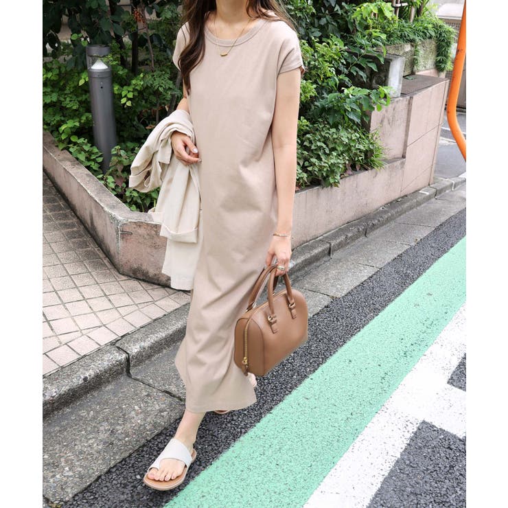 グレージュ | USAコットン 汗染み防止 Tシャツワンピース | andme