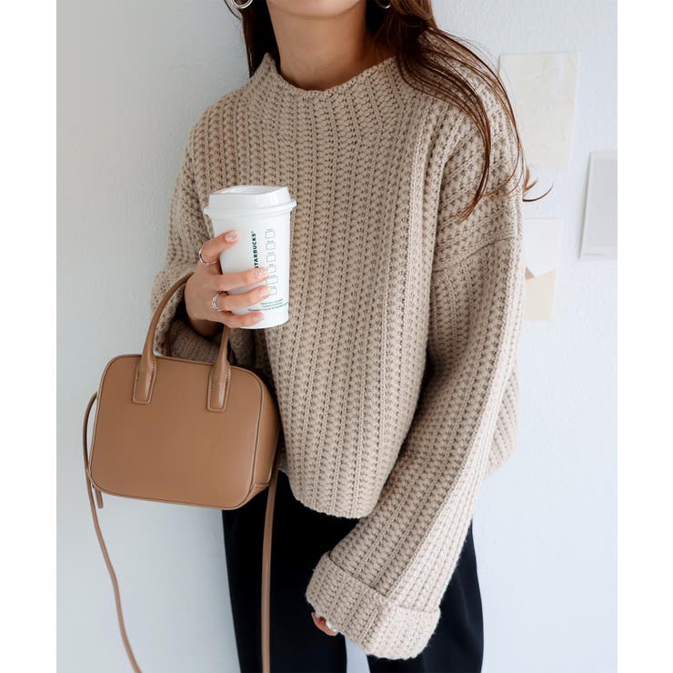 ラーベン編み ボトルネック ニット[品番：AZ000003901]｜andme