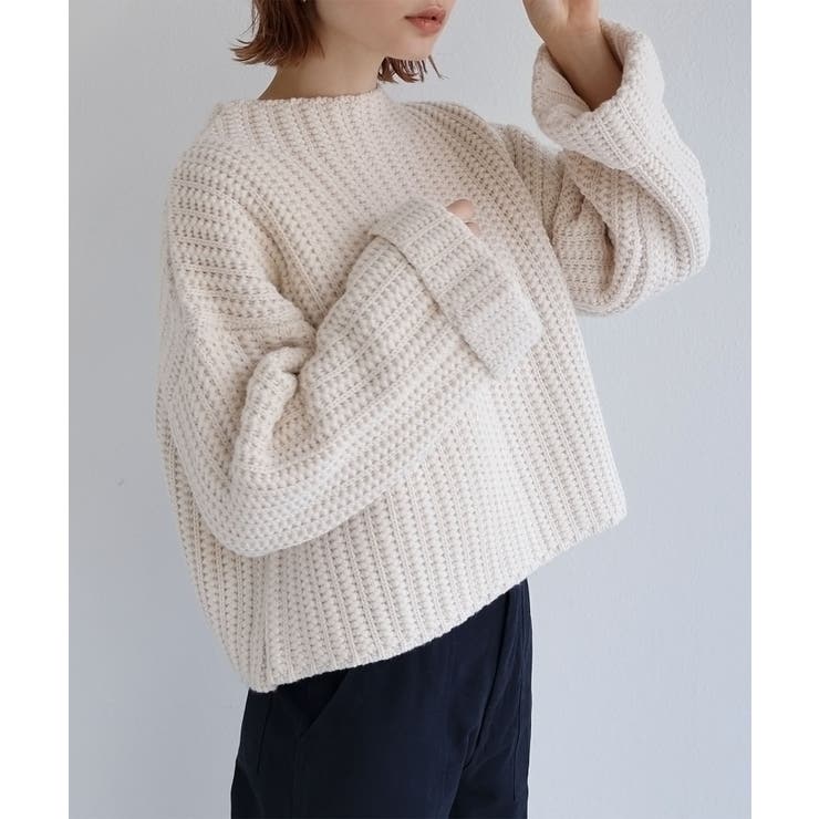 ラーベン編み ボトルネック ニット[品番：AZ000003901]｜andme