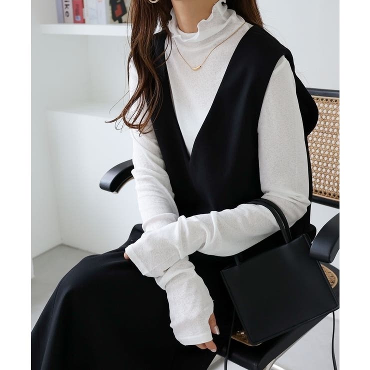 シアー ハイネック 指ぬき[品番：AZ000004151]｜andme（アンドミー）の