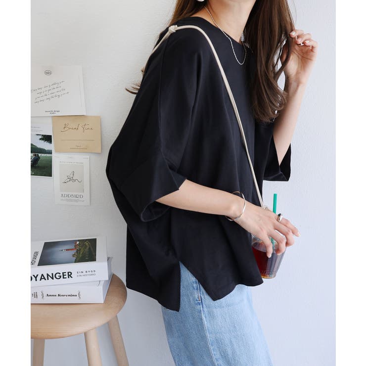 ブラック | コットン ドルマン Tシャツ | andme