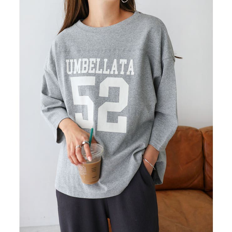 グレー | コットン ナンバー ロゴプリント | andme