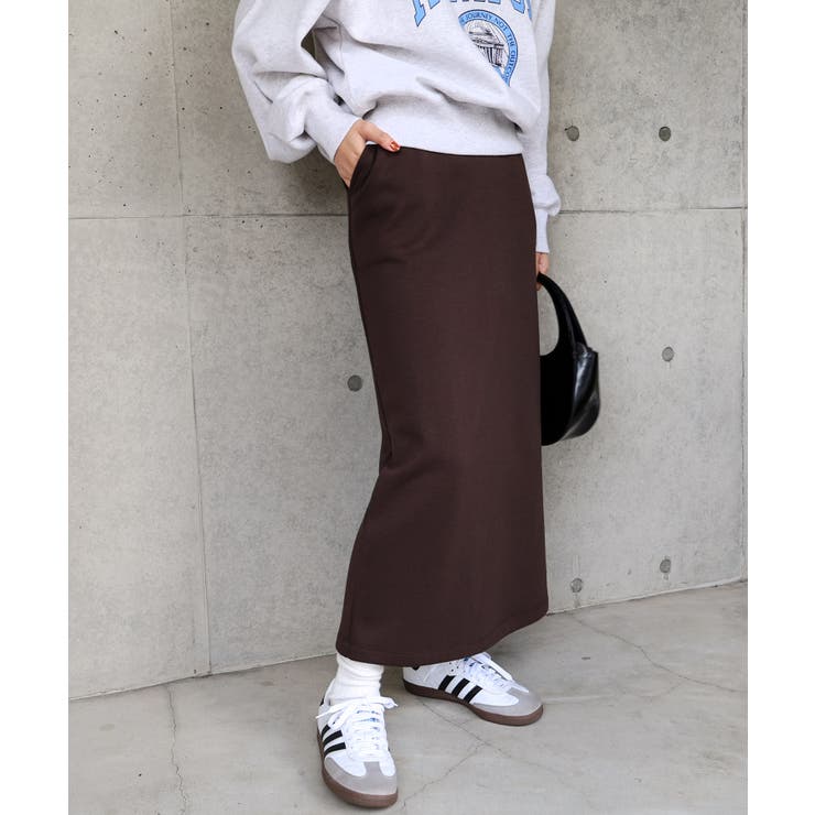 ウエストゴム 裏フリース タイトスカート[品番：AZ000004487]｜andme