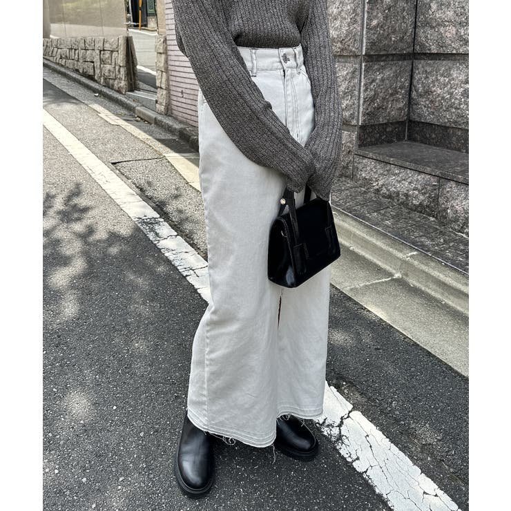 オフホワイト | デニム ツイル 前スリット | andme