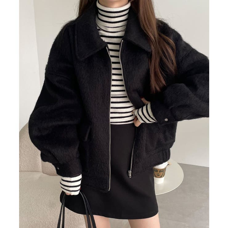 ニット シャギー ジップ[品番：AZ000004762]｜andme（アンドミー）の