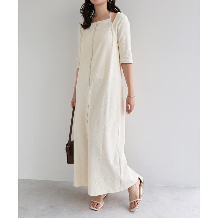 エクリュ | 楊柳 配色メロー ホルターネック | andme