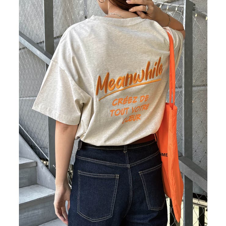 杢ベージュ | プリント ロゴ 刺繍入り | andme