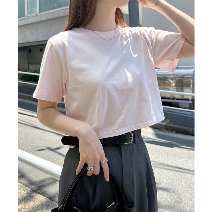 ピンク | ショート丈 コットン 半袖 | andme