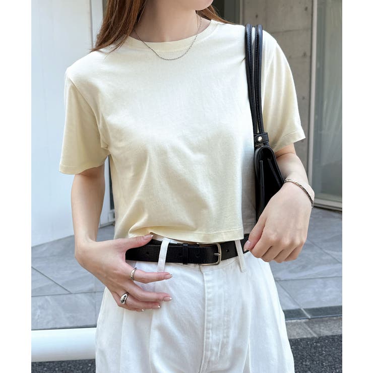 イエロー | ショート丈 コットン 半袖 | andme