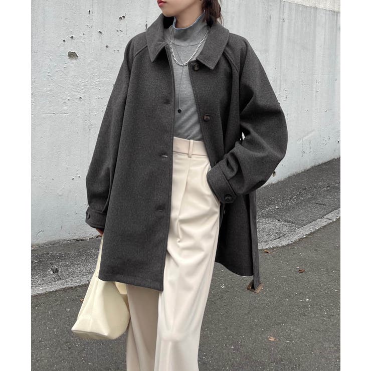 杢チャコールグレー | フェイクウール ミドル コート | andme