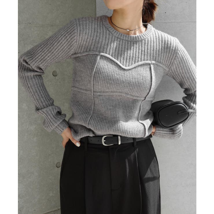 グレー | ビスチェ風 リブ ニット | andme