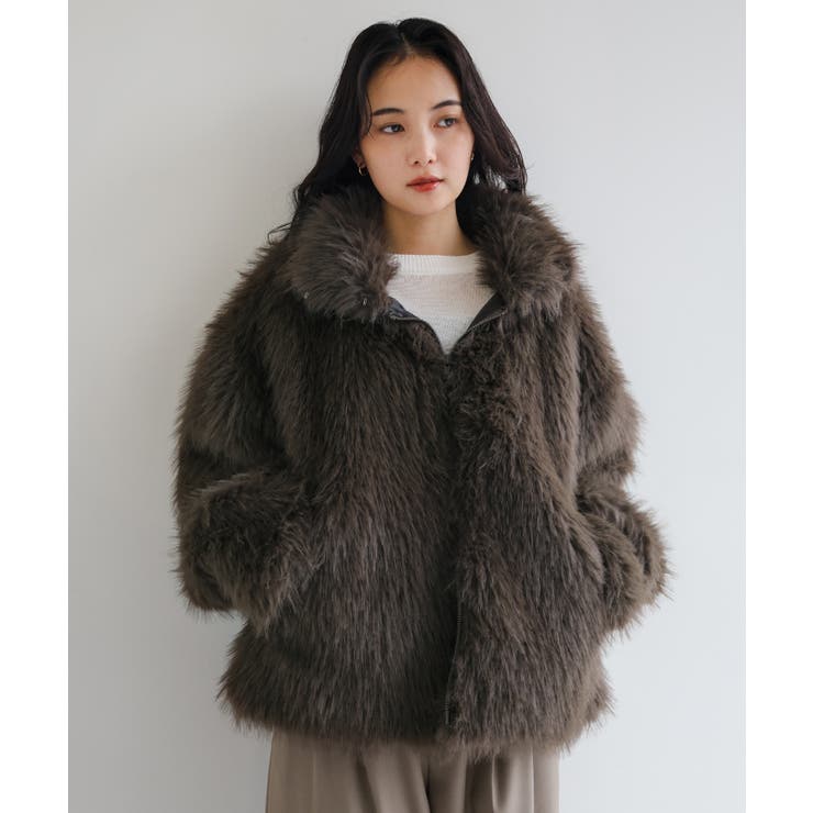 ミックスファー ジップ ブルゾン[品番：AZ000005065]｜andme