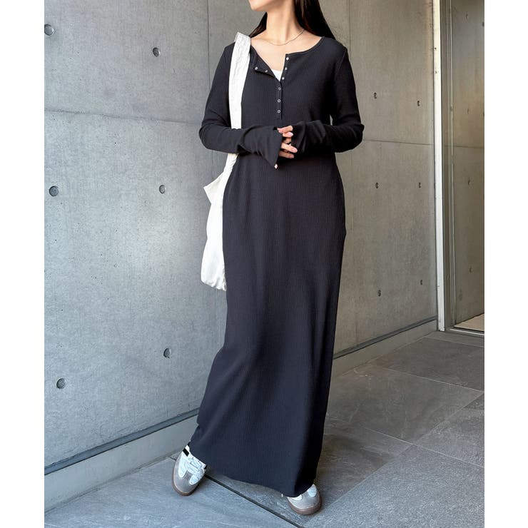 スミクロ | セルフカットリブ ヘンリーネック 長袖 | andme