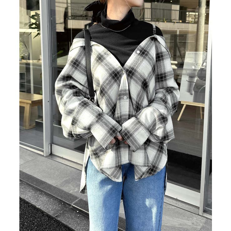 オフホワイト | 2way チェック シャツ | andme