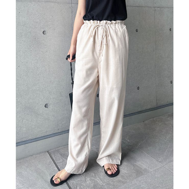 エクリュ | リネンブレンド ワイド イージーパンツ | andme