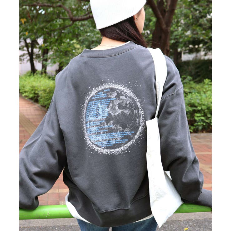 ブラック【C】 | 宇宙プリント 裏毛 スウェット | andme