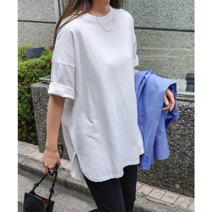 アロー様 ラウンドヘムTシャツ コットン天竺 ラウンドヘム Tシャツ