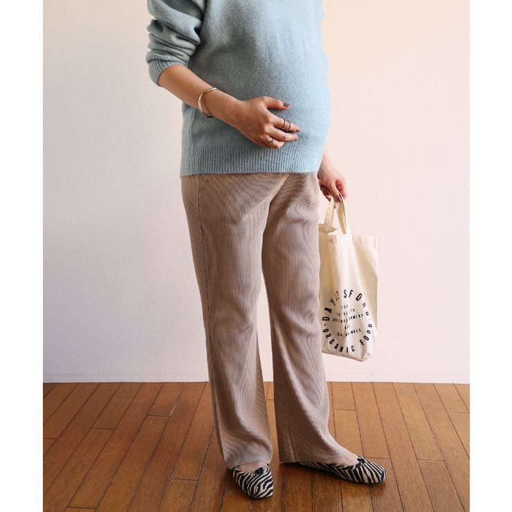 グレージュ | セルフカット マタニティ フレアパンツ | andme