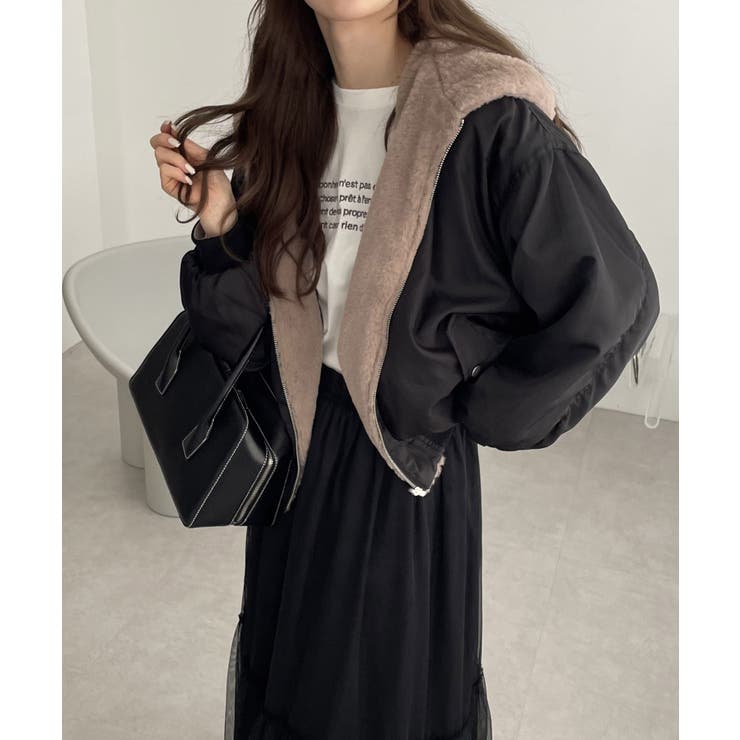 ショート丈 リバーシブル ファー[品番：AZ000004158]｜andme