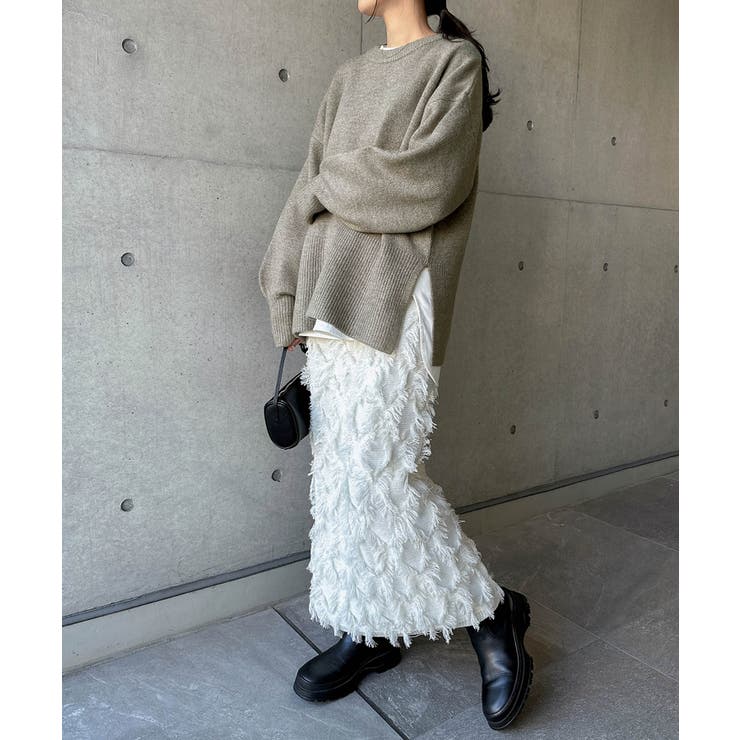 グレー | 天竺編み ボックスシルエット 長袖 | andme